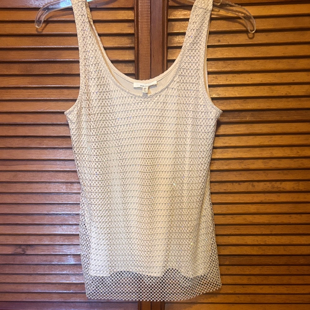 Maurices Cream Mesh Tank Top